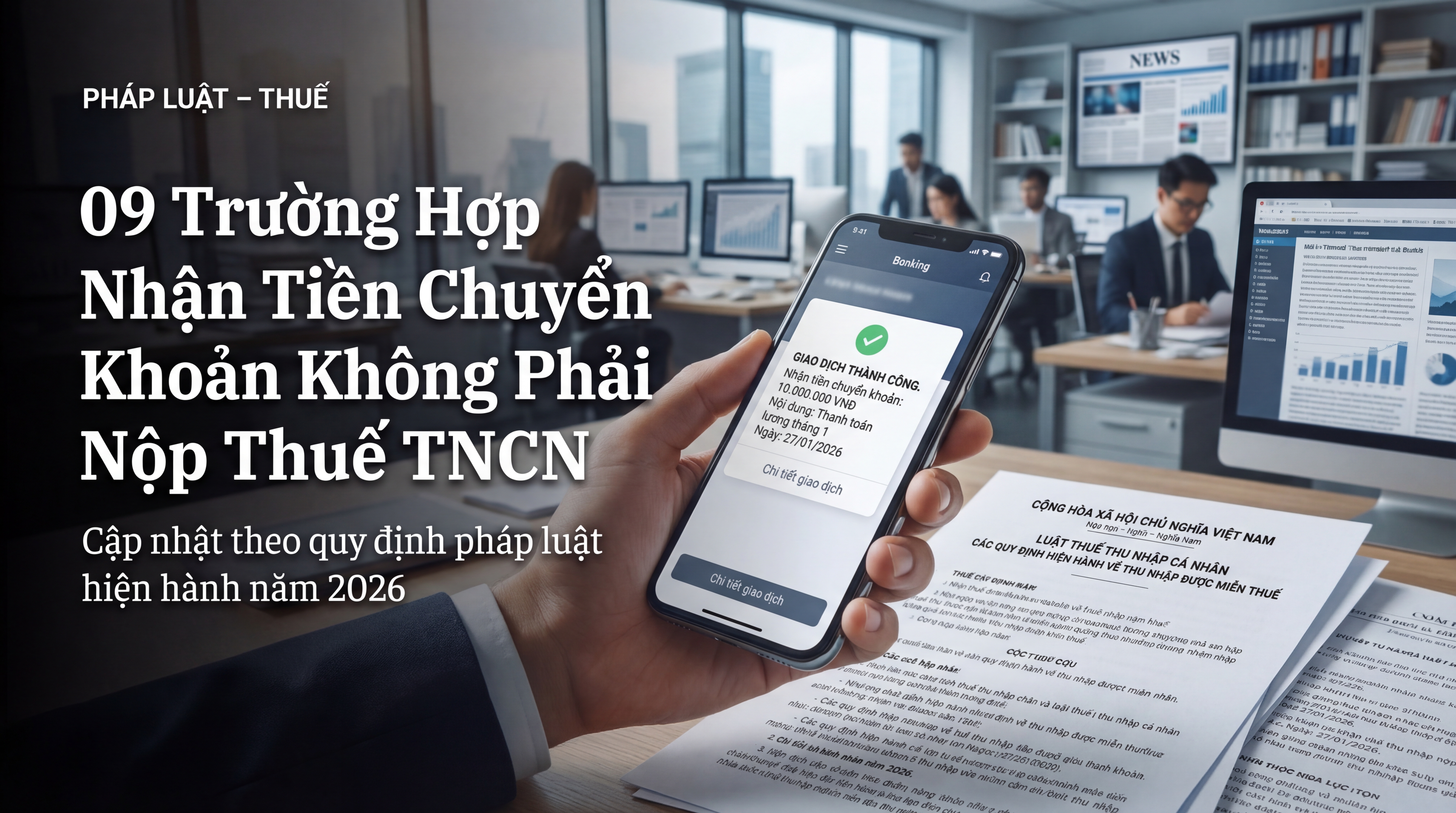 9 Trường Hợp Nhận Tiền Chuyển Khoản Không Phải Nộp Thuế Thu Nhập Cá Nhân